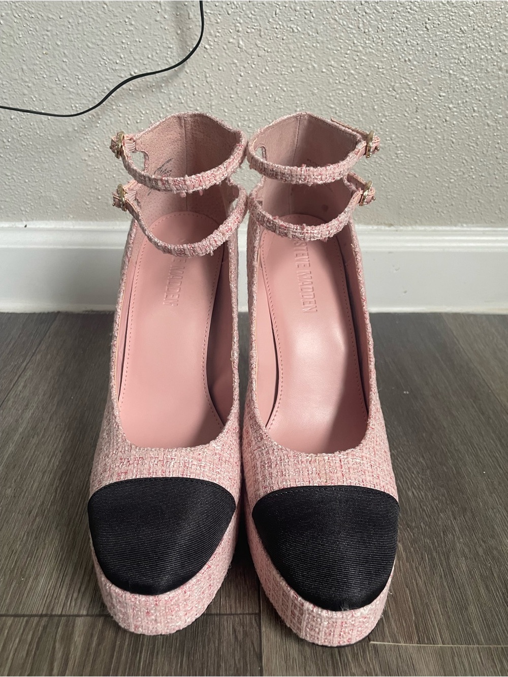 Steve Madden Platform Pumps with Black Cap Toe
